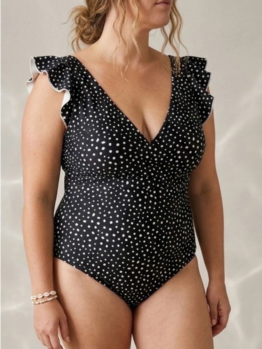 SUMMERSALT The Ruffle Backflip One Piece Swimsuit Polka Dot Size 16